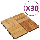 Tuiles de terrasse 30 pcs 30x30 cm bois massif teck