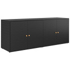 Armoire de rangement jardin noir 198x55,5x80 cm résine tressée