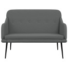 Banc gris foncé 110x76x80 cm tissu