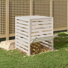 Composteur blanc 82,5x82,5x99,5 cm bois massif de pin