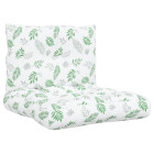 Coussins de palette 2 pcs motif de feuilles tissu oxford