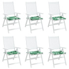 Coussins de chaise lot de 6 motif de feuilles 50x50x3 cm tissu