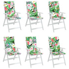 Coussins de chaise à dossier haut 6 pcs multicolore tissu