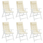 Coussins de chaise à dossier haut lot de 6 tissu oxford - Couleur au choix
