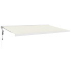 Auvent rétractable crème 5x3 m tissu et aluminium