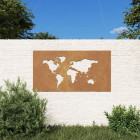 Décoration murale jardin 105x55 cm design de carte du monde
