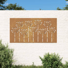 Décoration murale jardin 105x55 cm acier corten design de fleur
