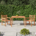 Ensemble à manger de jardin 3 pcs bois de teck massif