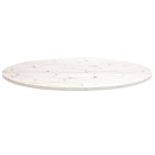 Dessus de table blanc 100x50x2,5 cm bois de pin massif ovale