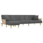 Canapé-lit en forme de l gris foncé 279x140x70 cm tissu