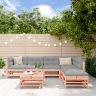 Salon de jardin 7 pcs avec coussins bois massif douglas