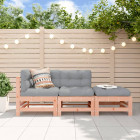 Salon de jardin 3 pcs avec coussins bois massif douglas