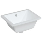 Évier salle de bain blanc 39x30x18,5 cm rectangulaire céramique