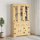 Buffet haut corona miel 112x43x196 cm bois massif de pin