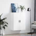 Armoire murale blanc brillant 69,5x34x90 cm