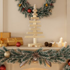  Arbre de Noël en bois pour décoration 60 cm bois massif de pin