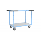 Servante mécano-soudée double poignées 2 plateaux mélaminé 850 x 500 mm roues CC - 880701511