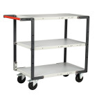 Servante FLATPACK™ 3 plateaux mélaminé 850 x 500 mm roues CC 250 kg - 884721114