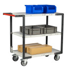 Servante flat-pack 3 plateaux mélaminé 850 x 500 mm roues TPE 250 kg - 884721124