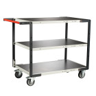 Servante flat-pack 3 plateaux tôle 850 x 500 mm roues TPE 250 kg - 884721324