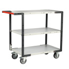 Servante montée 3 plateaux mélaminé 850 x 500 mm roues TPE 250 kg - 886721124