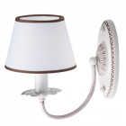 Applique murale blanche elegance 1 ampoule 25 cm