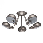 Suspension grise loft 5 ampoules 25 cm
