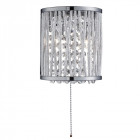 Applique 2 ampoules elise, en chrome, aluminium et cristal