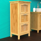 Armoire de salle de bain avec 3 tiroirs bambou 30x42x82 cm