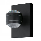 Lampe murale led d'extérieur sesimba 2x3,7 w noir