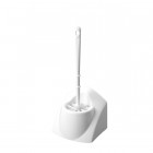 Brosse wc corps et couvercle en polypropylène blanc mural ou à poser serie basica plastic