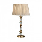 Lampe polina, laiton antique et cristal, abat-jour beige 29 cm