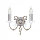 Applique aegean, nickel poli et verre, 2 ampoules