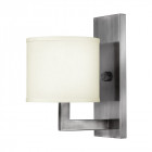 Applique hampton, nickel antique et acrylique, abat-jour blanc cassé, 1 ampoule