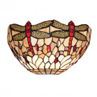 Applique dragonfly beige, verre et métal