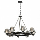Plafonnier noir loft 8 ampoules 250 cm