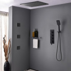 Pack de douche encastré au plafond standard 500 mm - noir