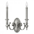 Applique yorktown, nickel brossé, 2 ampoules