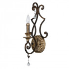 Applique marquette, bronze et cristal, 1 ampoule