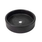 Vasque à poser ronde pour salle de bains en basalte noir 40x10 cm