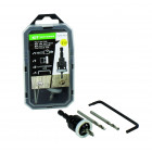 Kit de perçage vynex 1 guide + 3 forets + 1 fraise + 1 clé btr - 351400026393