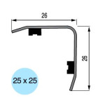 Cornière d'angle sortant adhésif 3M aluminium - 25x25 mm x 3 m - 13 30 10