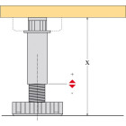 Pied vérin KORREKT HETTICH - H.80 -6/+30 - 70151