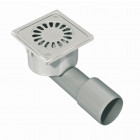 Siphon de sol pour receveur à carreler blücher - dimensions : 150 x 150 sortie ø 50 - débit : 0,7 l/s en vertical - 0,5 l/s en horizontal