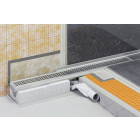 Caniveau pour douche à l'italienne sortie horizontale kerdi-line-f - kit de caniveau en acier inox longueur 80cm hauteur 40cm
