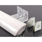 Profilé angulaire aluminium 2m couvercle blanc opaque