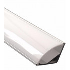 Profilé angulaire aluminium 1m couvercle blanc opaque