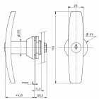 Poignée à clé came DOM TSS -1095-755 sachet - 3016