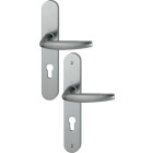 Ensemble de porte plaque large Atlanta HOPPE 1530/300M aspect inox F9 - Clé i - entr.70 épais.68/77 - 2834674