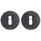 Paire rosace serrure S80 NORMBAU - Trou de clé - gris foncé 18 - 247110